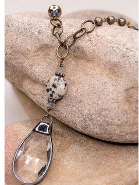ANNABELLE & OAK Veil & Stone Crystal Pendant Bohemian Necklace NWT